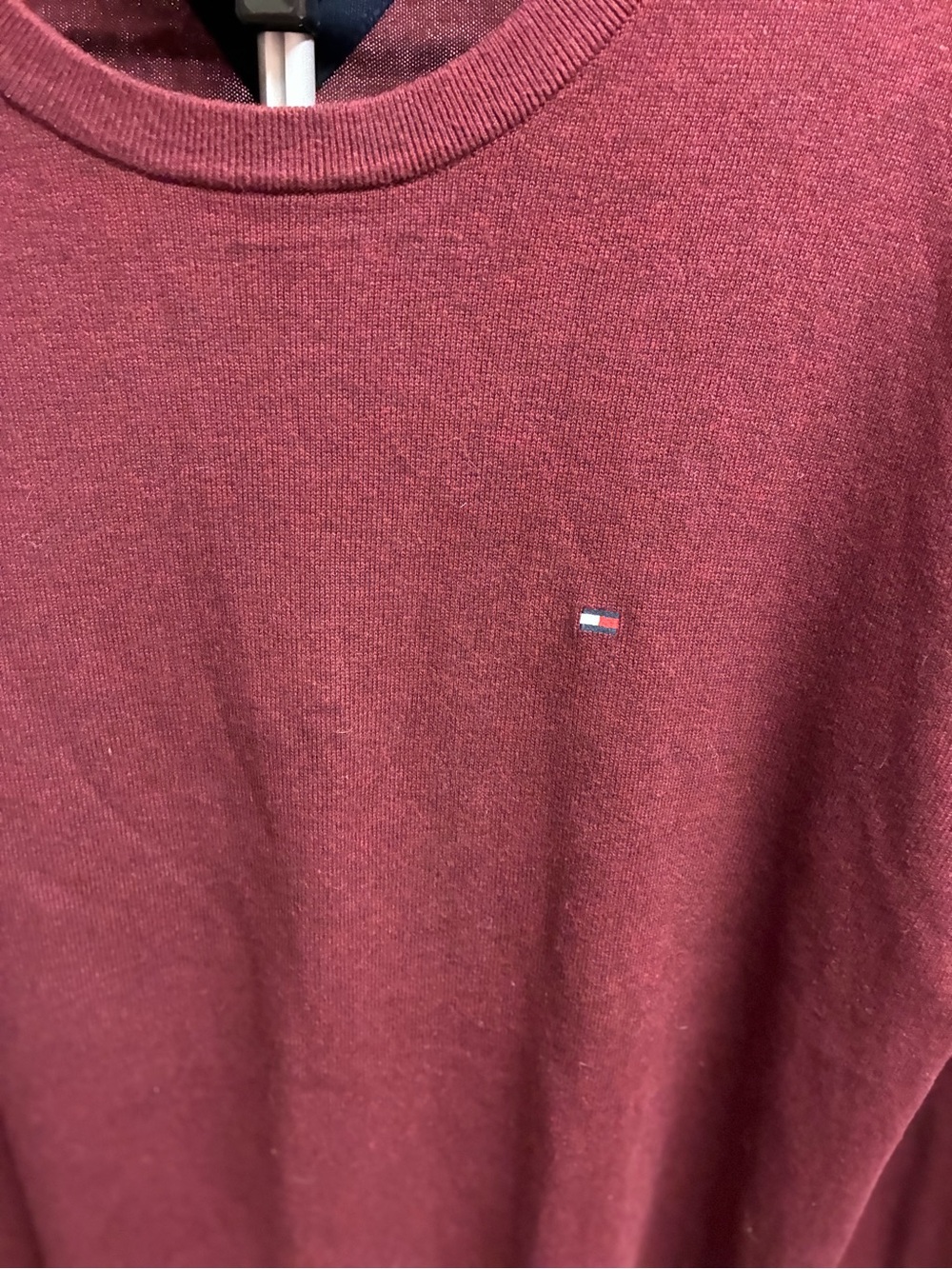 Tommy Hilfiger Men’s Crewneck Sweater in Burgundy Red